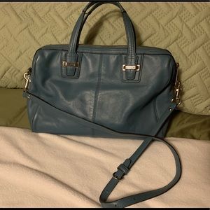 Coach Taylor leather satchel handbag teal. Used.
